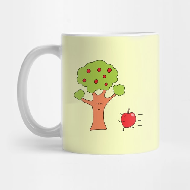 cute an apple run through a tree by wordspotrayal